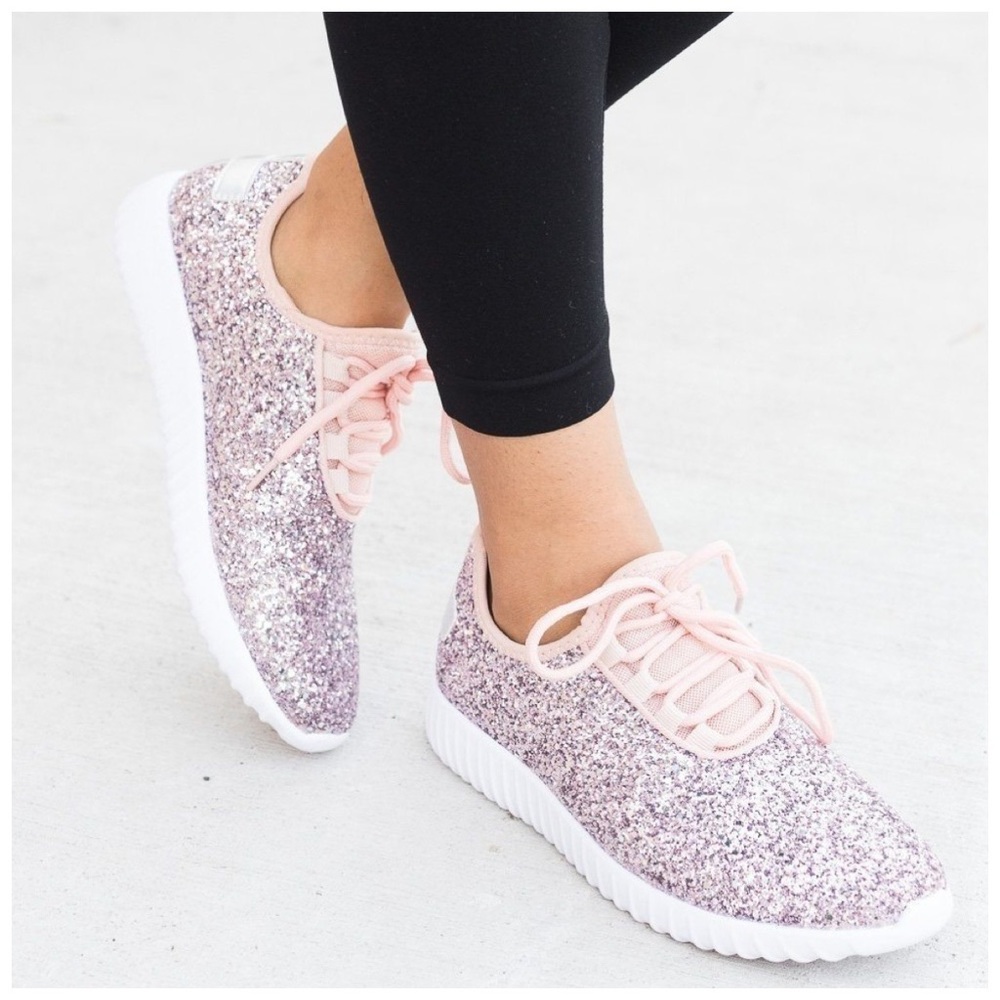 PINK | Lightweight glitter sneakers